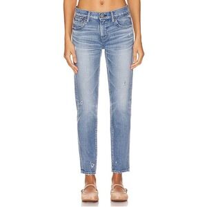 Moussy Vintage Lenox Skinny Straight in Light Blue Japanese Selvedge Denim Sz 25